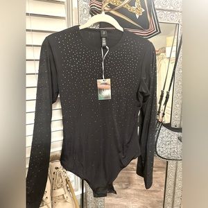 Swarovski x Skims Jelly Sheer Black Bodysuit XL NWT